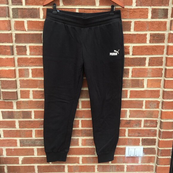 Puma Jogger Sweatpants Mens Large Black Pockets Pull On Athleisure Athletic - Picture 1 of 9